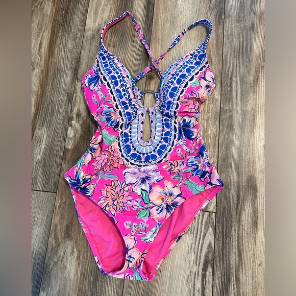 Lilly Pulitzer Ester One Piece Swimsuit Size 8 - Picture 2 of 6